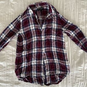 Banana Republic Boyfriend Fit plaid button down shirt